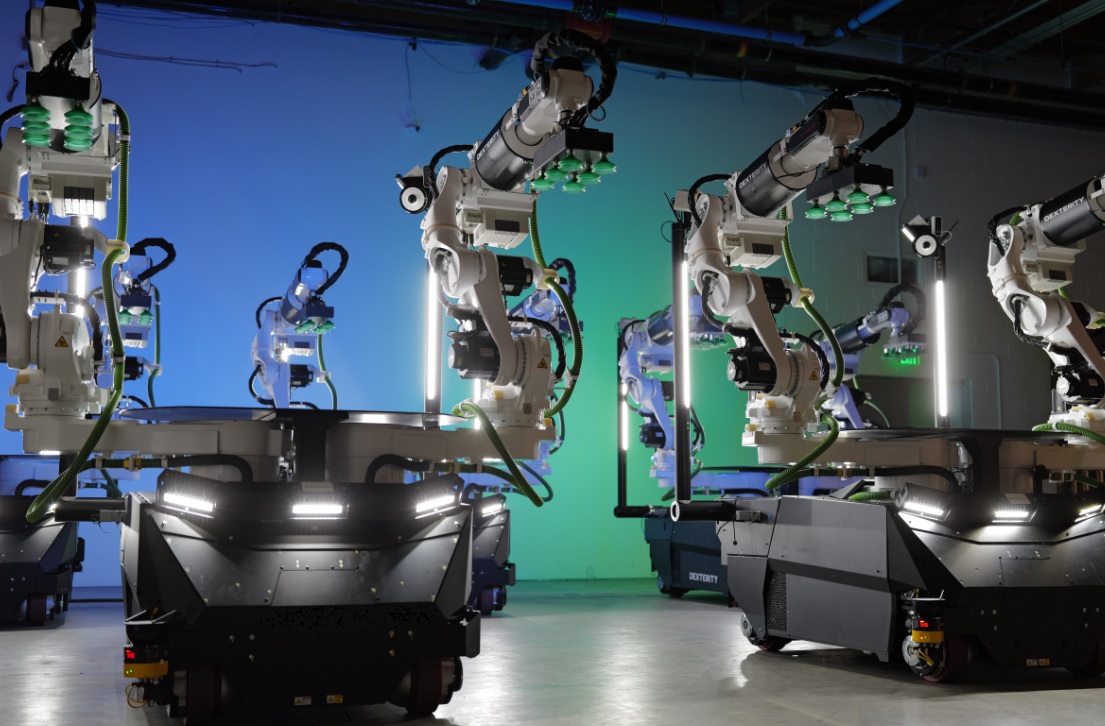 Kawasaki and Dexterity scale Eight-Axis Robot for Warehouse Trailer Handling