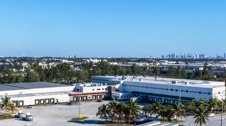 Exterior of the cold-storage facility acquired by BGO and Banner Property Group in Opa-Locka, Florida