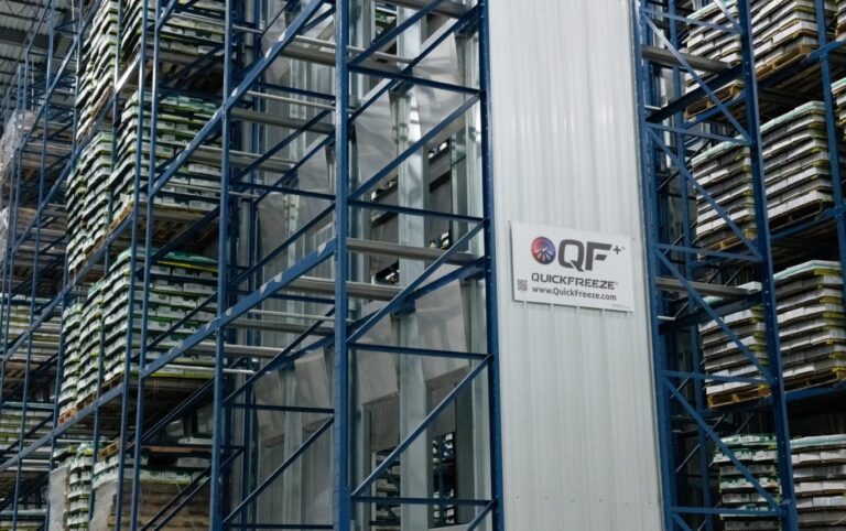 QuickFreeze QFM modular pallet-freezing equipment in warehouse pallet racking